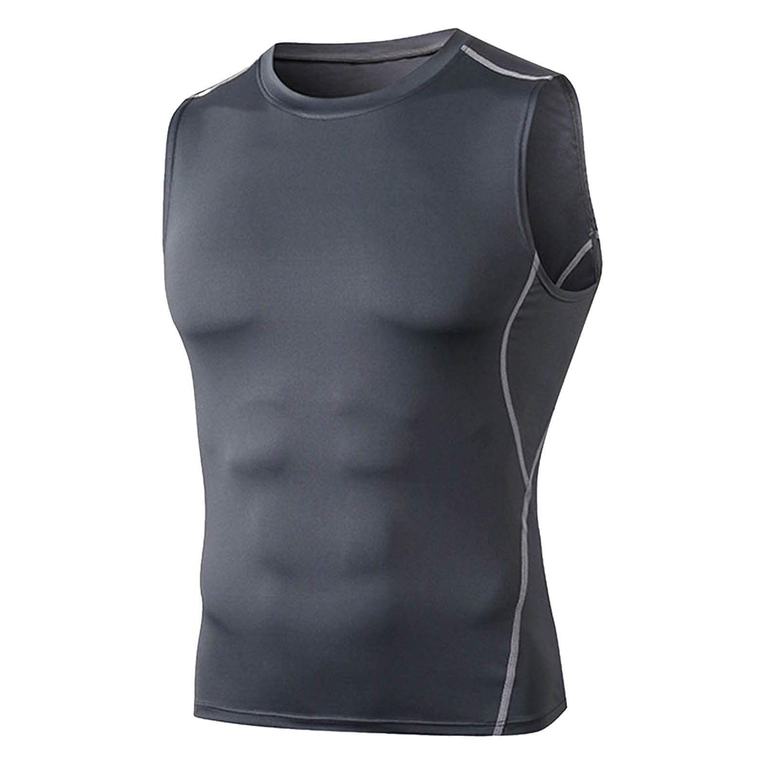 thumbnail image 2 of Chaleco deportivo informal de moda para hombre: camiseta sin mangas ajustada para fitness, poliéster, 2 of 8